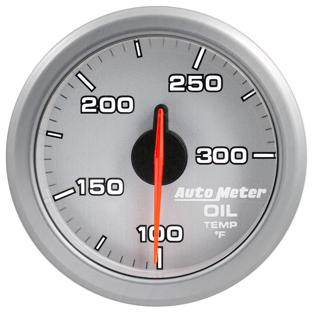 9140-UL – AUTO METER Gauge Oil Temperature, 2-1/16 Inch Short Sweep Electric 100-300 Degrees F White and Silver Face/...